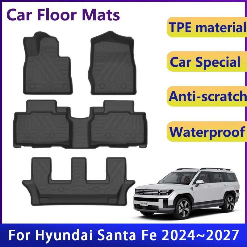 

Car Floor Mat For Hyundai Santa Fe MX5 2024 2025 2026 2027 Dirt-resistant Rug Left Hand Dand Pad Foot Cover Mud Auto Accessories