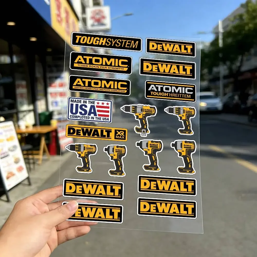 For DEWALT Durable Waterproof Reflective Decor Sticker Scratch Cover For Motorcycle Car Helmet Fridge Accessories