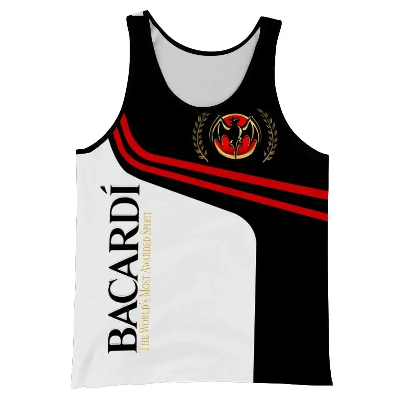 New Men's Quick-drying Vest BACARDI Letter Printing High-end Comfortable Casual Breathable Sweat-absorbing Vest Y2K Streetwear