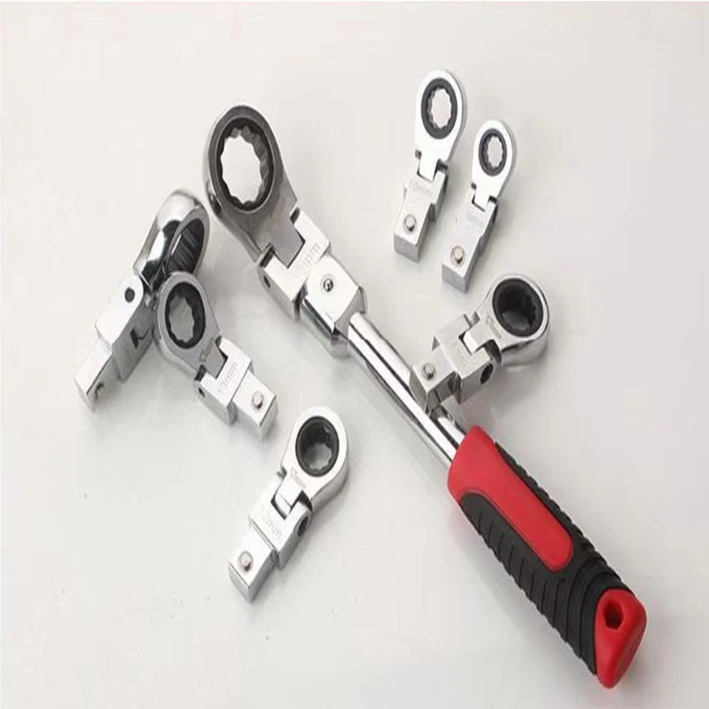 Ratchet Wrench Shaking Spanner Head Interchangeable Combination Set Rotatable 180 °Removable Flexible Torque Spanner