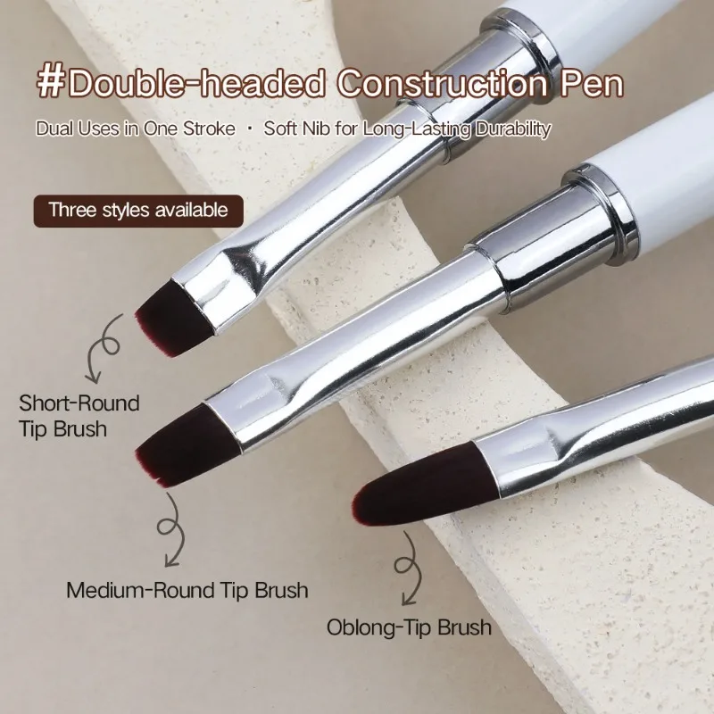 1/3pcs Double-ended Nail Art Brushes Painting Nail Design Pen of Long Round Head Phototherapy Pen Painted Cable Manicure Pen