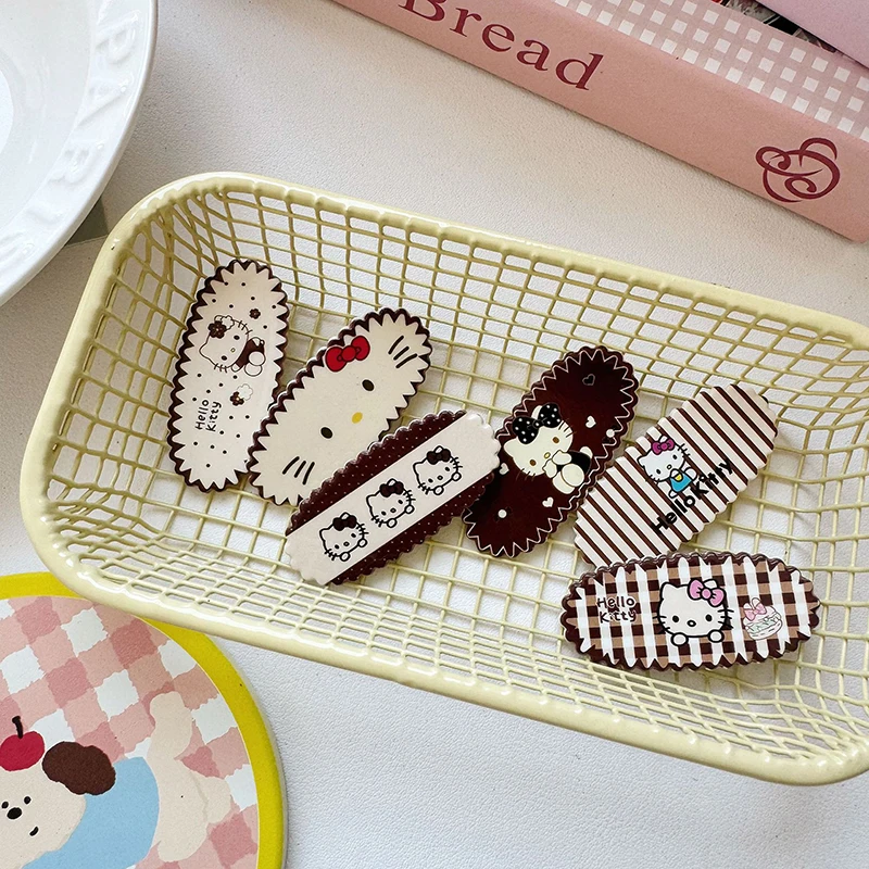 1PC Sweet Children accessori per capelli regalo Retro Cartoon Cute Sanrio Hello Kitty Hairpin Girls Kawaii Side Bangs Clip copricapo