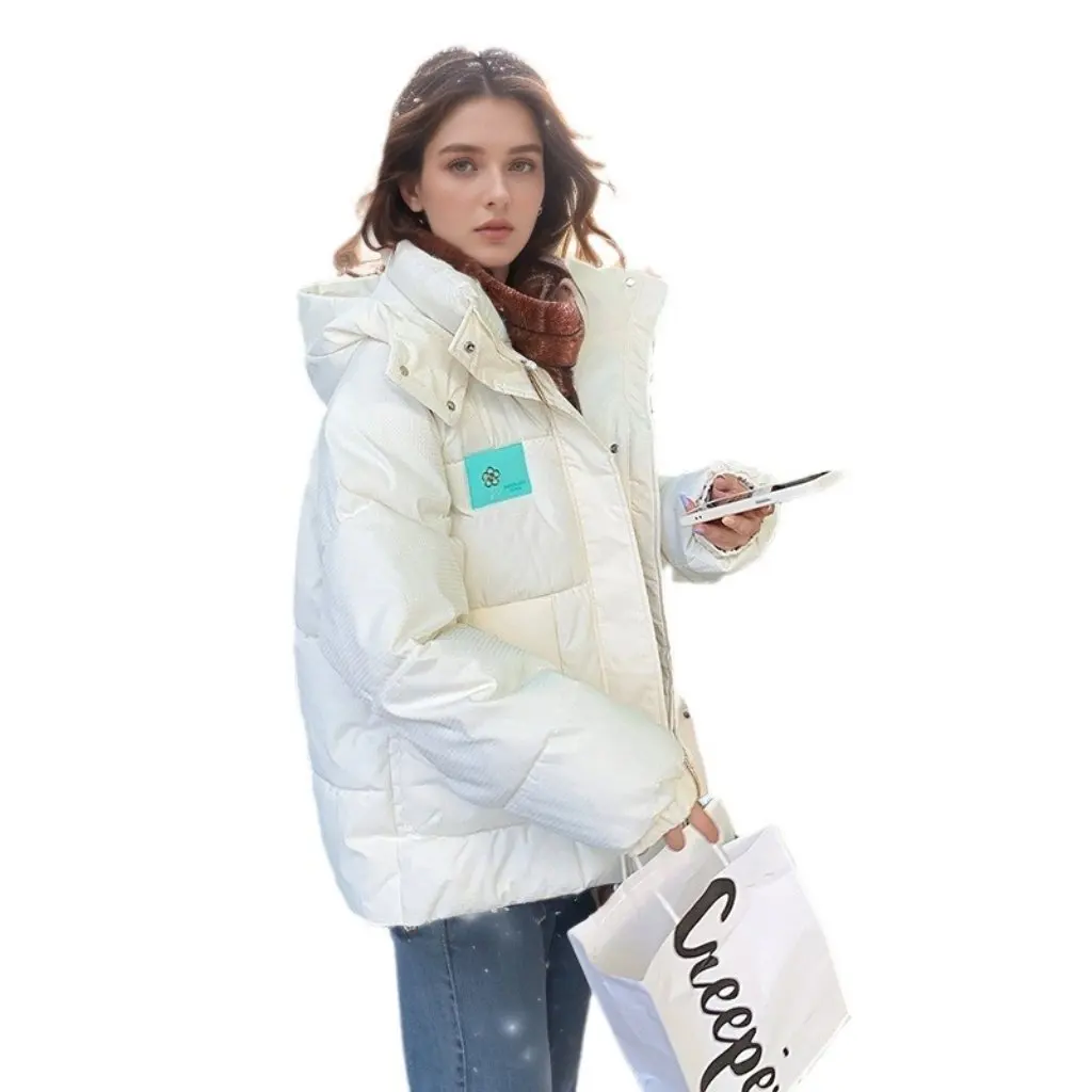 

Women's Cotton-Padded Jacket Short Thick Hooded Coat Autumn Winter Outerwear New Bread Style Good Quality