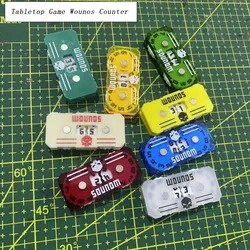 1pc/3pcs/5pcs Wounos Counter 41*20*9mm Tabletop Game Board Game Wound Tracker 00-99 Life Tracker Military Scene Random Color