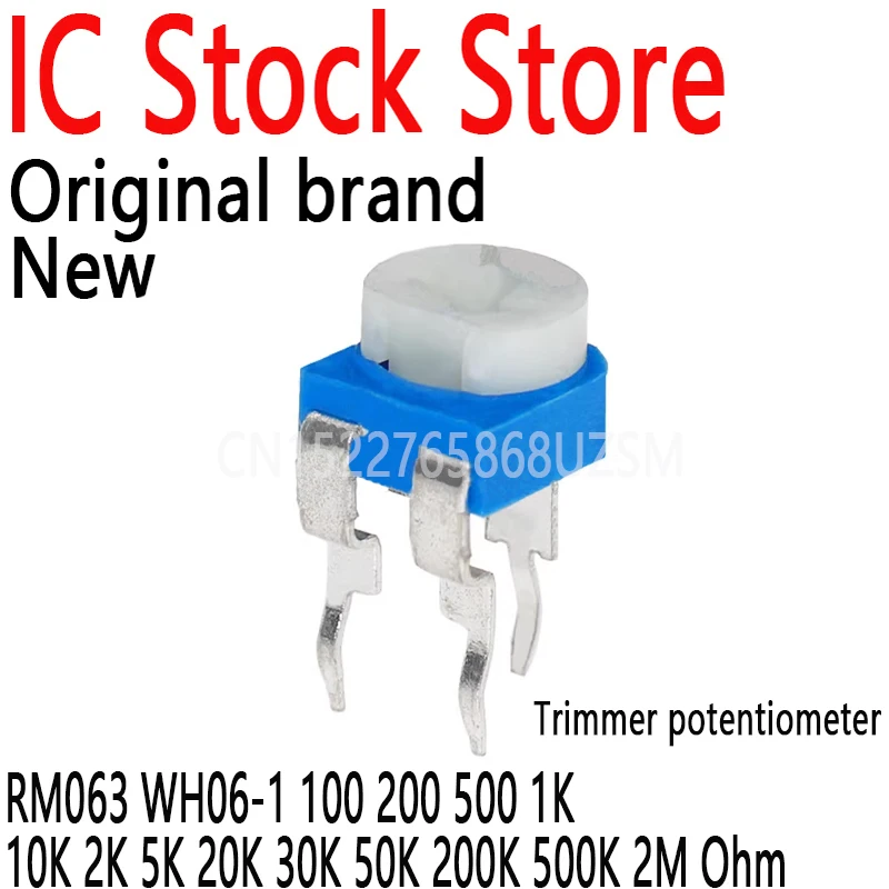 500PCS 504 Trimpot Trimmer Potentiometer Variable Resistor RM063 WH06-1 100 200 500 1K 10K 2K 5K 20K 30K 50K 200K 500K 2M Ohm