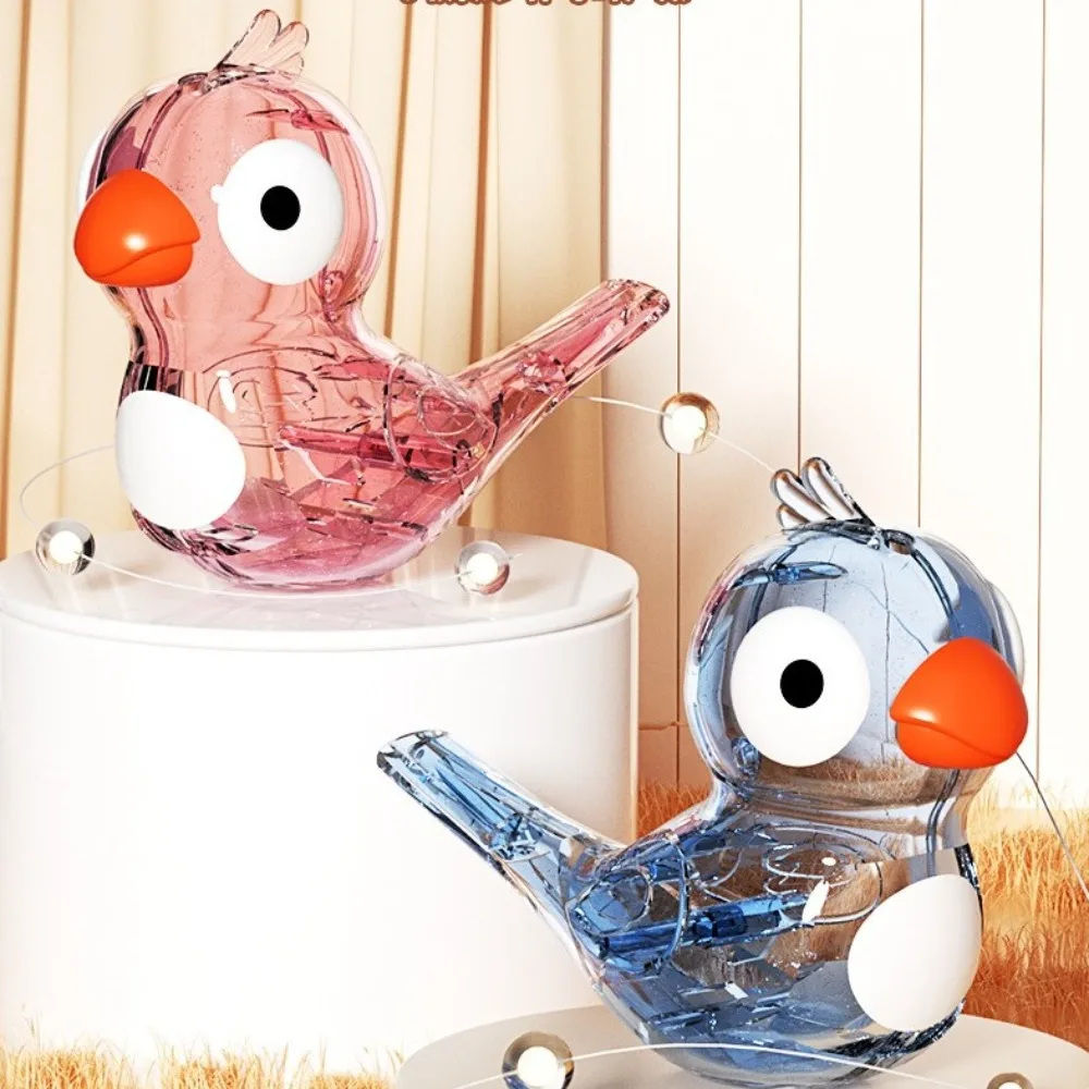 

Cartoon Water Bird Whistle Transparent with Lanyard Whistling Birds Toy Musical Instrument Educational Plastic Whistle