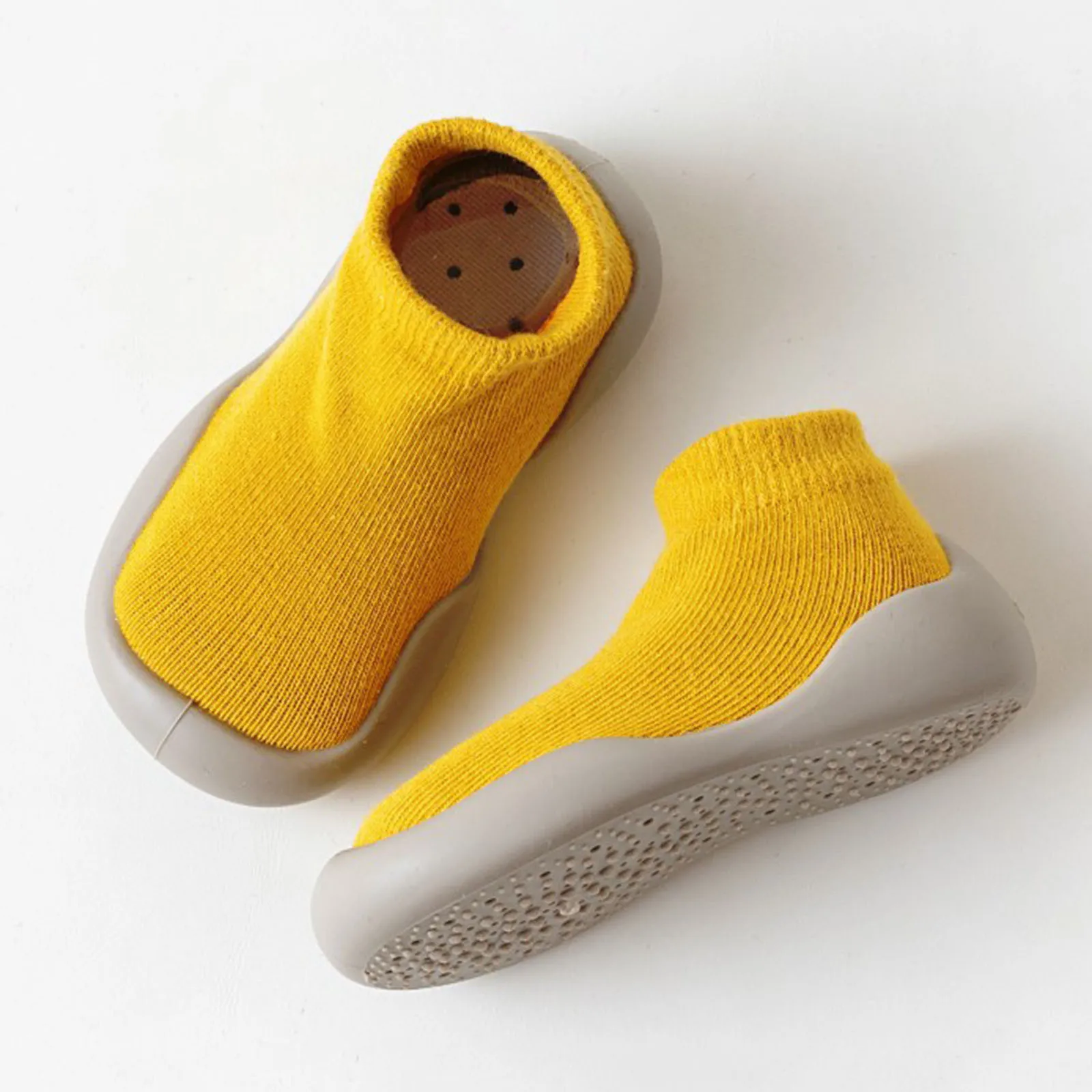 Children\'s Floor Socks Shoes Spring Baby Home Non Slip Soft Rubber Sole Floor Socks Girls Boys Solid Colour Casual Toddler Shoes