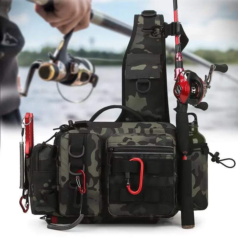 

Outdoor Fishing Tackle Backpack Lure Box Gear Storage Bag Multifunctional Tactical crossbody bag Sling Shoulder Bag