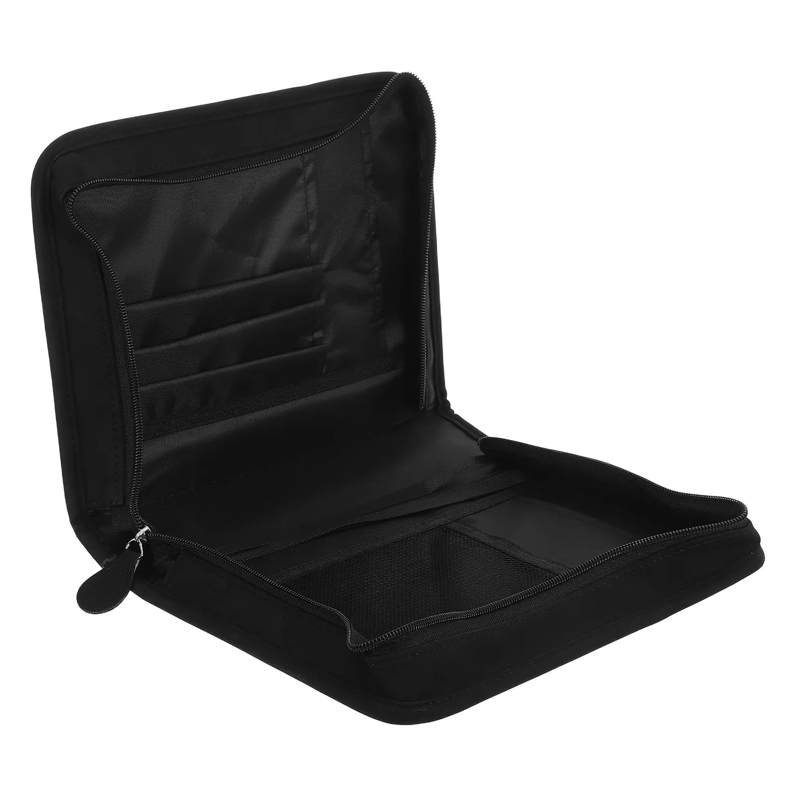 Bible Case Bag Vintage PU Black with Handle for Church Bible Study Storage Pen Slot Phone Pocket Buddhist Book Pouch