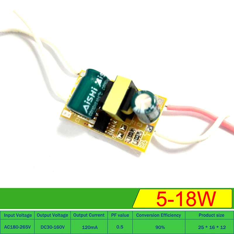 3W 5W 8W 18W 36W LED Light Driver Supply Transformer Radiating Module Board Switch Step Down Buck Converter Bare Circuit Board