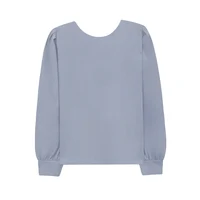 Loose Bubble Sve Chiffon irt Women's Sle Early Spring New Faion Korean Loose Fit Casual Mood Blue Color Pure Pattern - Image 5