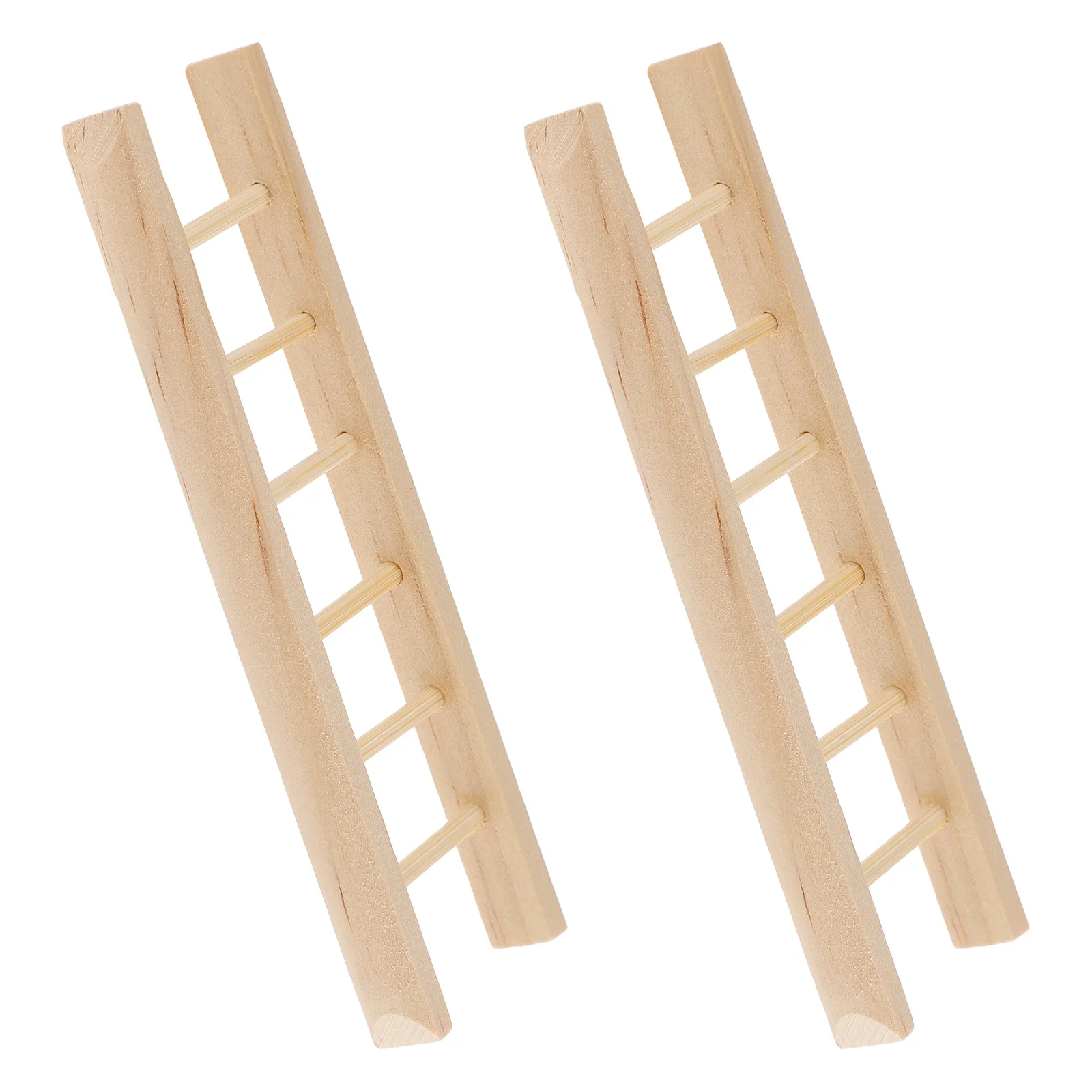 2 Pcs Mini Ladder Decorative Ladders Hamster Toys Wood Micro-landscape Adornment Model Statue Miniature