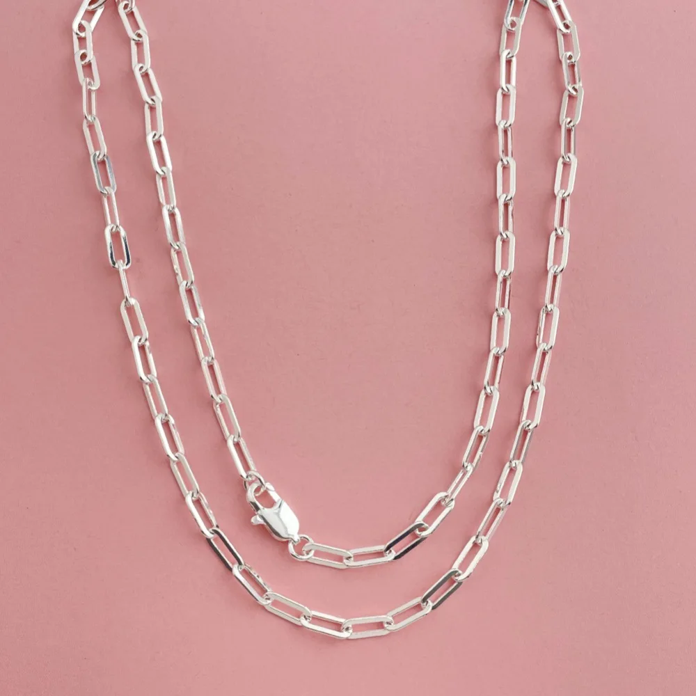 925 Silver Chain Necklace for Women Men Cute Charms Fashion Wedding Party Fine 4MM Fit Pendant High Quality Jewelry
