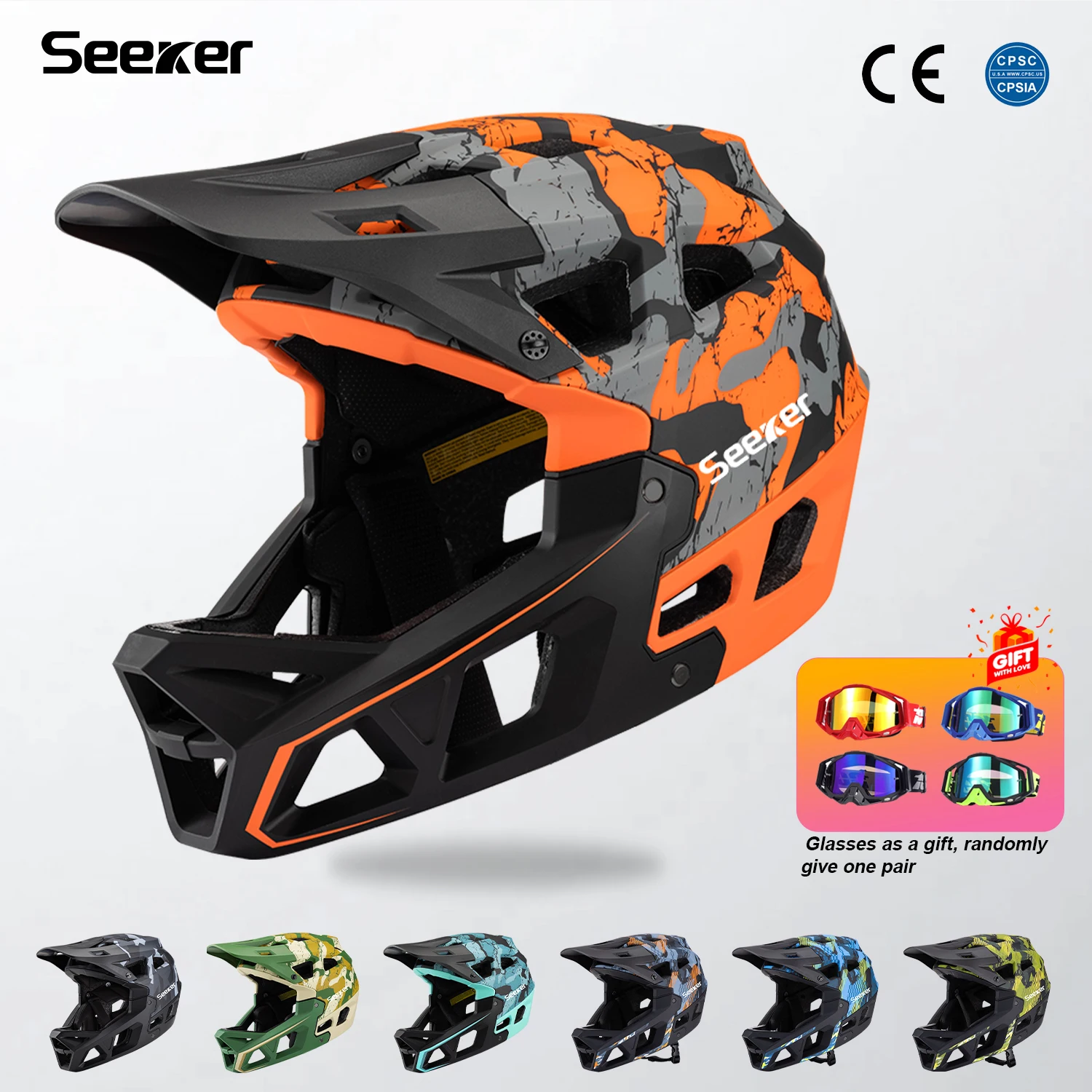 

SEEKER Adult Off-Road Cycling Helmet Outdoor Camouflage Mountain Bike Helmet Racing Downhill Bike Helmet Adult Cycling Hardhat