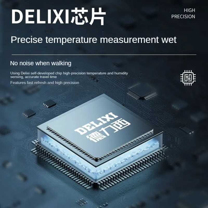 Xiaomi Delixi Household Electronic Thermometer Hygrometer Precision Wall Mounted Desktop Multi Functional Alarm Clock Calendar