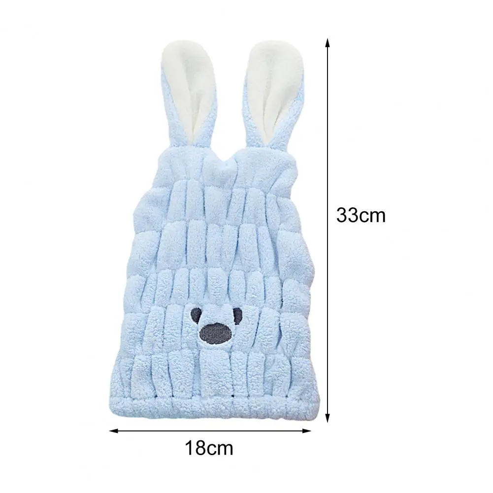 Hair Drying Cap Rabbit Ear Design Coral Fleece Winter Coldproof Adults Cute Strong Absorbing Dry Hair Hat Bath Towel Hat Turban