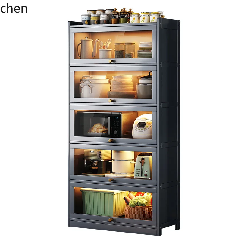 YFY Sideboard Dust-Proof Cabinet Floor Storage Cabinet Household Multi-Layer Oven Microwave