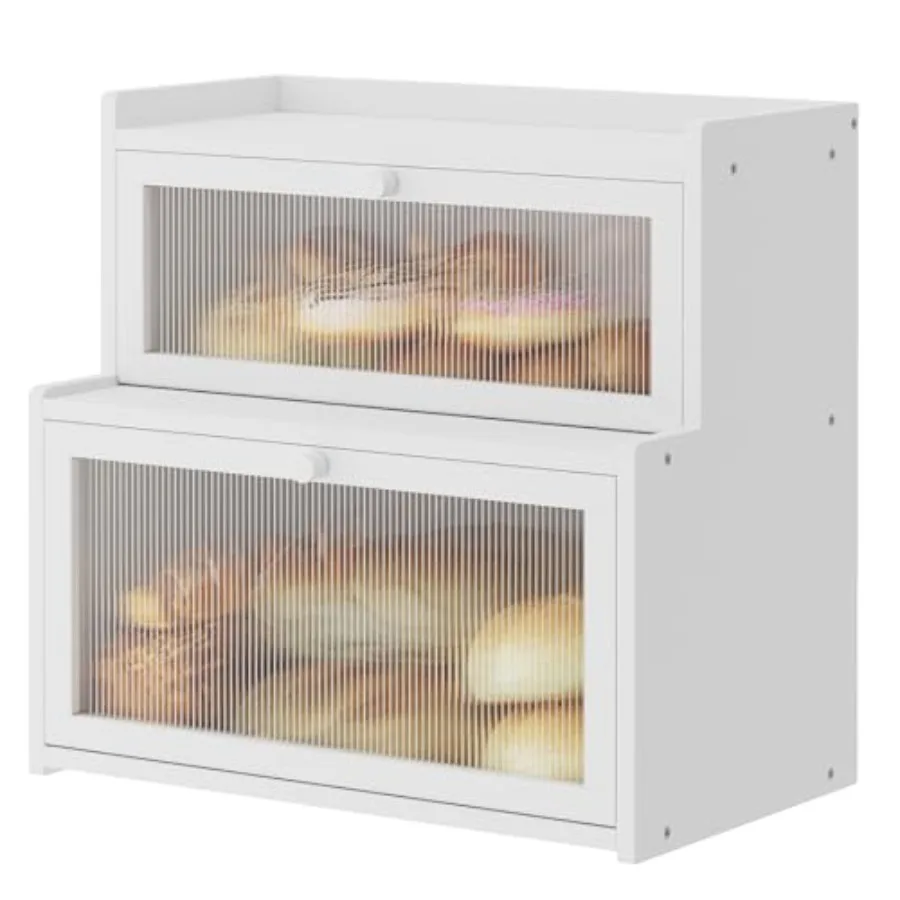 

Двухъярусная бамбуковая хлебница для кухонной столешницы с окном, контейнер для хранения хлеба