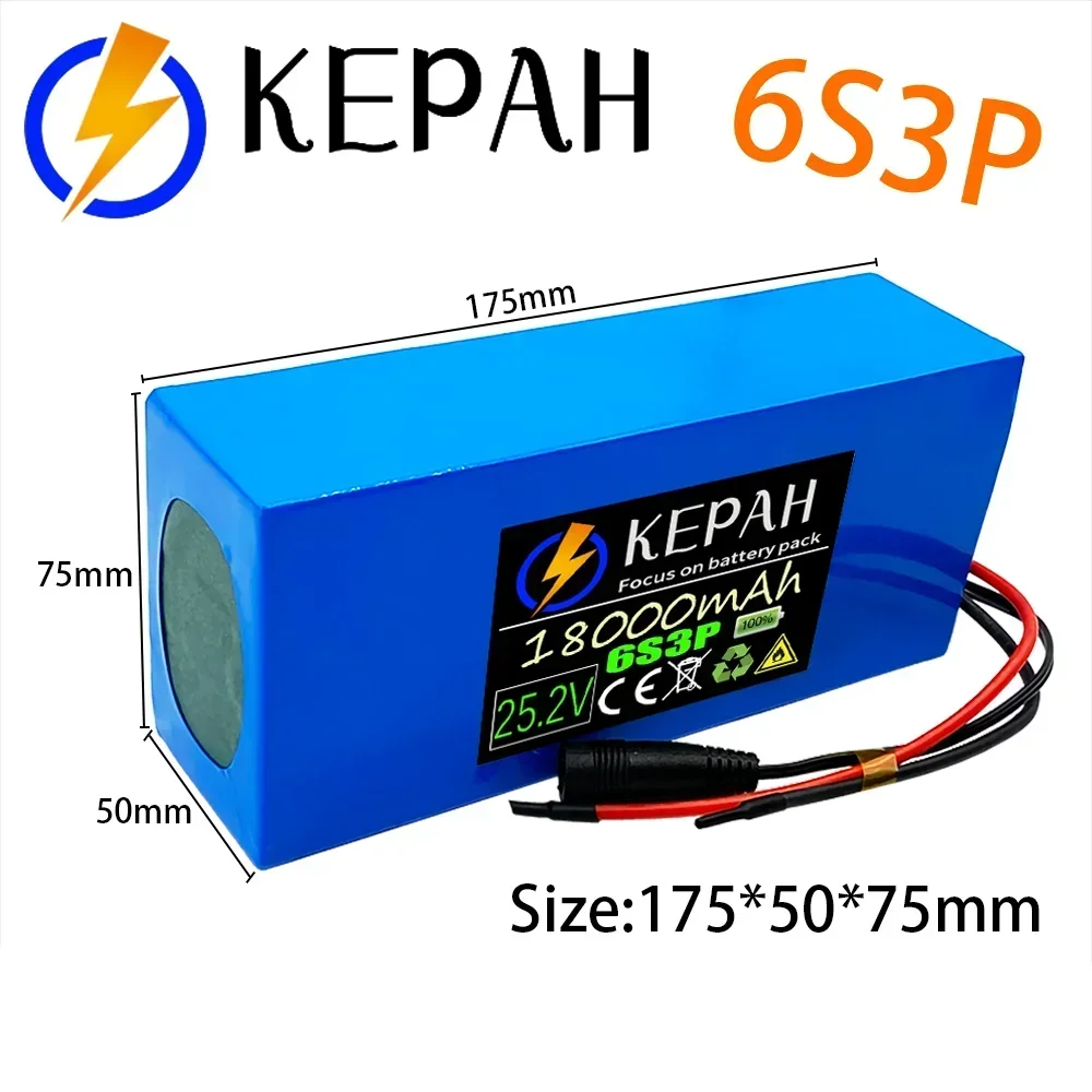 24V 18.0Ah 6s3p 18650 battery lithium battery 24v 18000mAh electric bicycle moped electric lithium ion Battery pack