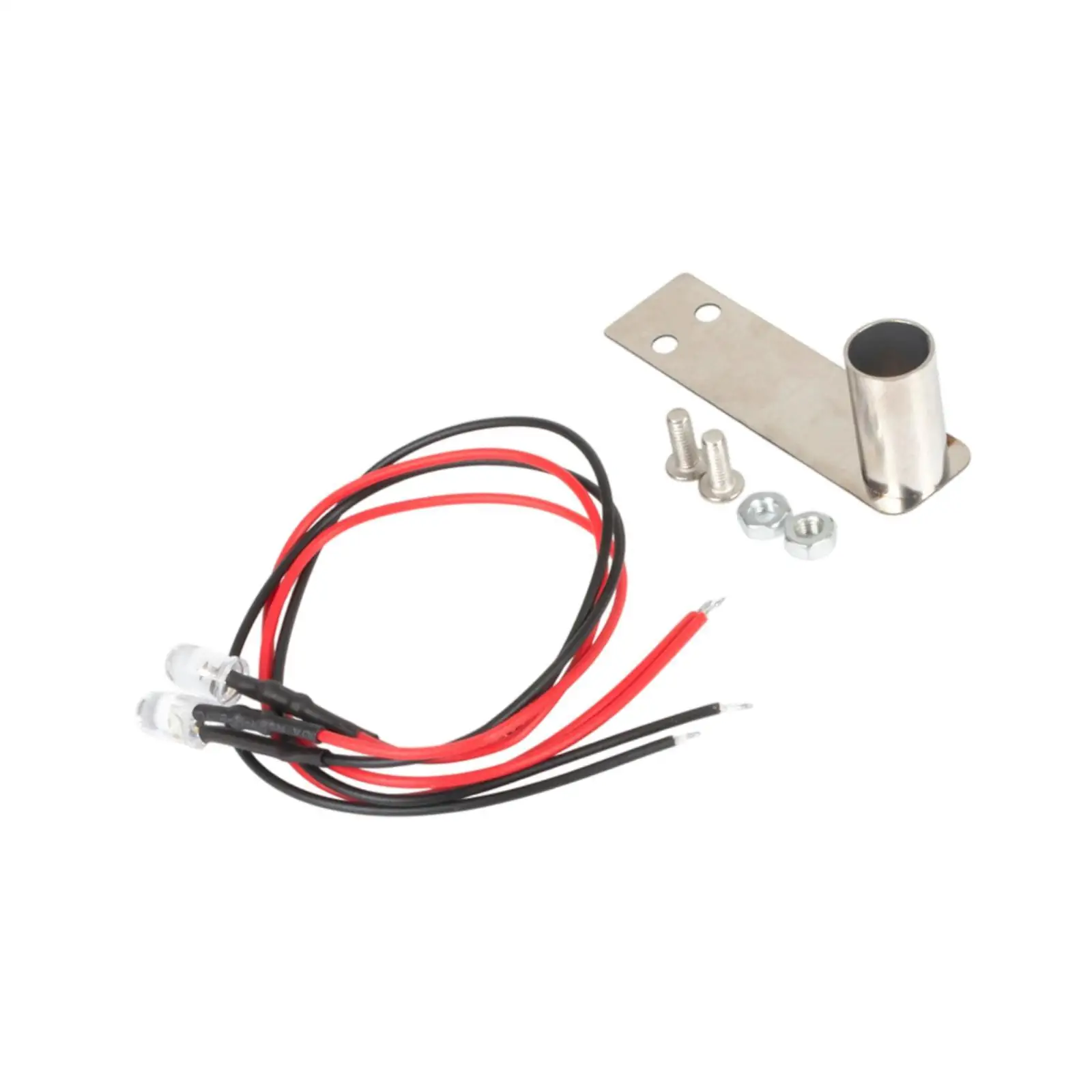 RC Car Exhaust Pipe Set 1/10 Scale Metal Tailpipe with LED Flash Light for Remote Control Truck DIY