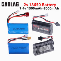 18650 7.4V 1500mah 3000mah 6800mah 8000mAh lipo Battery For Wltoys 144001 12428 12423 SCY-16101PRO MN82 MN99S 580 1580 RC Toys