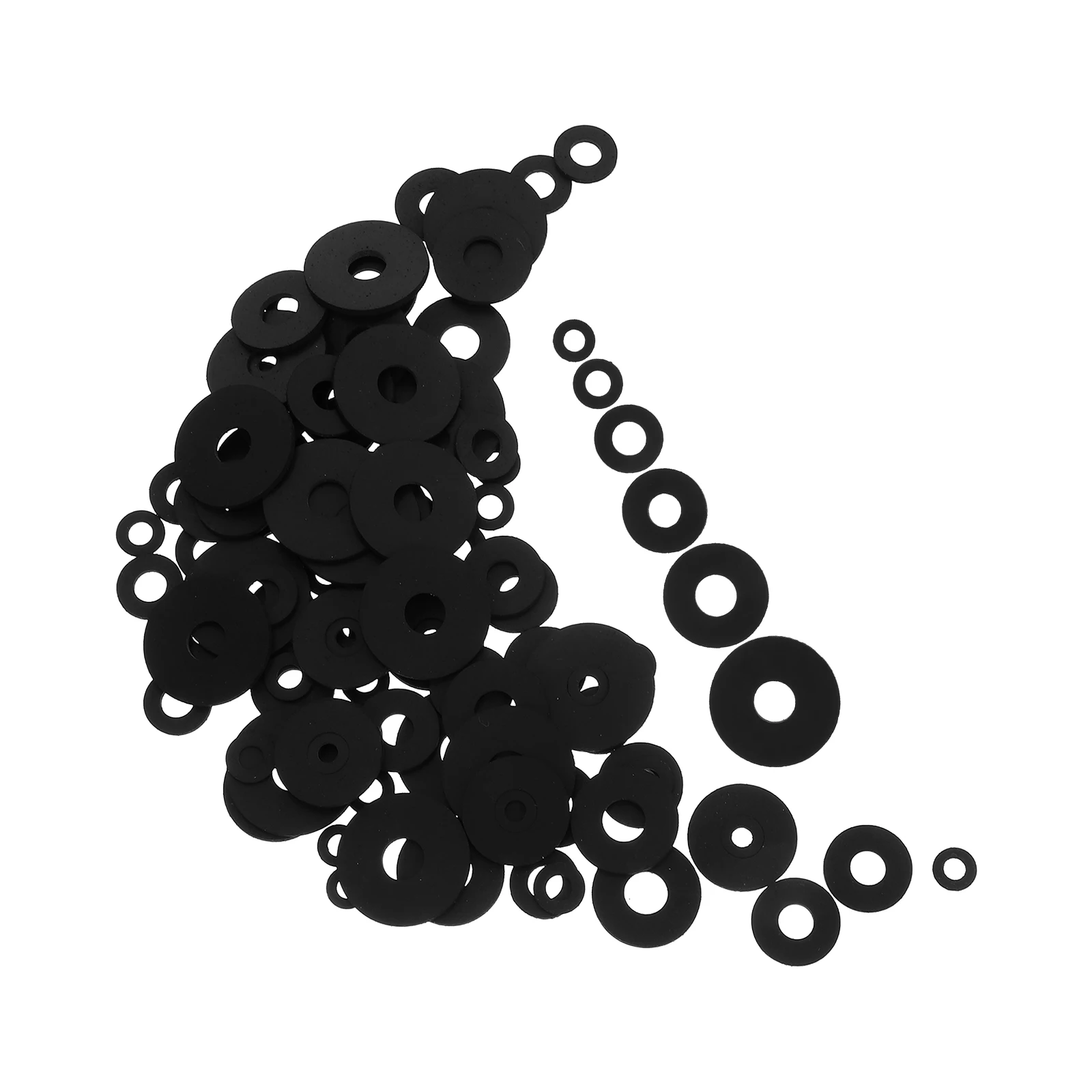 

120Pcs Black Rubber Washers Heavy Duty Anti Slip Vibration Suppression Pads Flat Rubber Grommets for Household Appliances