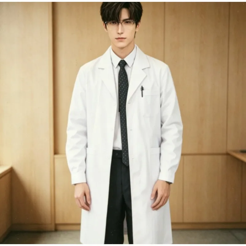 

Unisex Doctor Lab Coat Set Long Short Sleeve Uniform for Laboratory Chemistry White Coats Essential