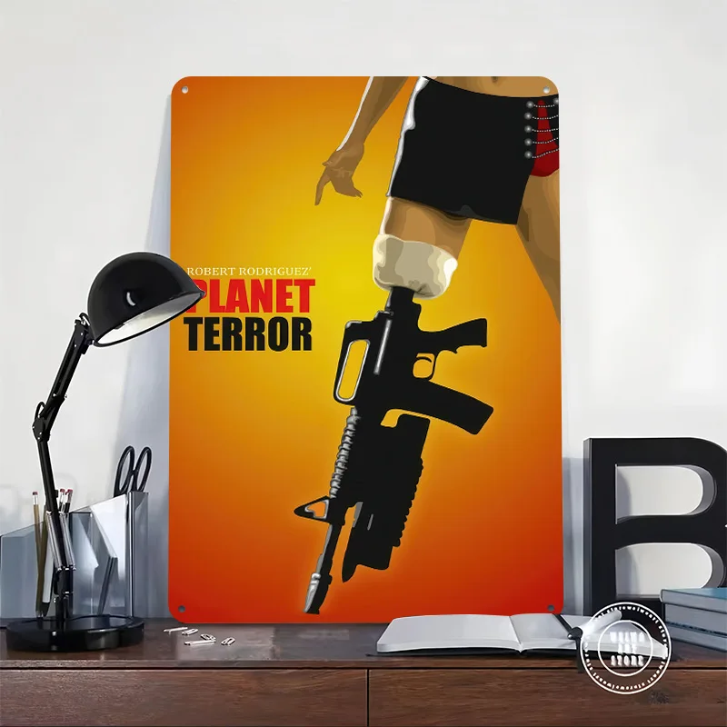 Planet Terror Movie Art Personalized 3D Textured Metal Poster Wall Art Vintage Tin Signs for Decoration Room Decor Luxury Home