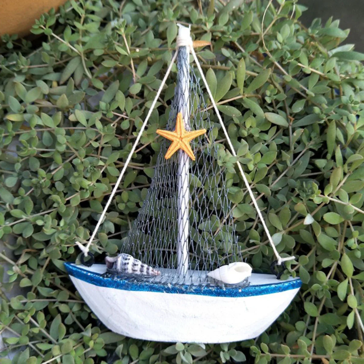 

Wooden Sailboat Statue Mediterranean Style Small Creative Car Decoration Table Bedroom Office Relaxing Home Gift