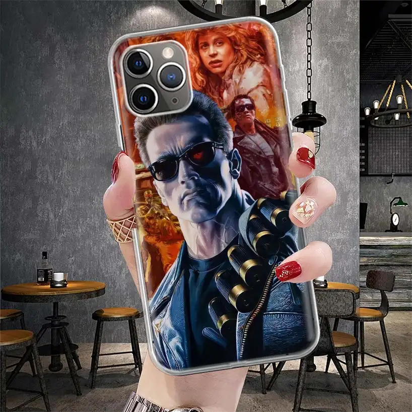Custodia morbida per telefono Terminator Schwarzenegger per IPhone 11 13 16 Pro MAX 15 + 14 Plus 12 Mini X XS Apple 8 7 SE Fundas Coque