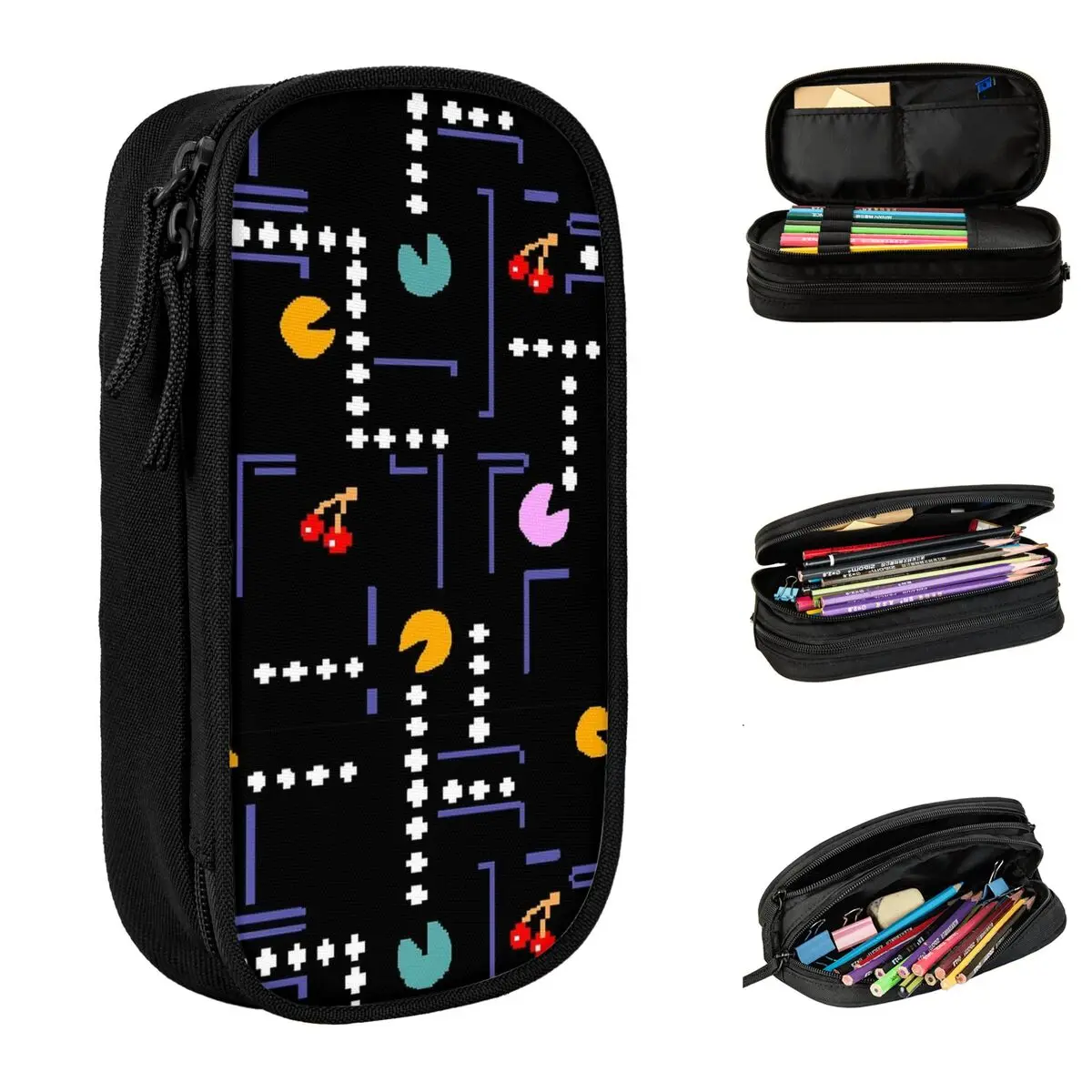 วิดีโอเกมดินสอคลาสสิกผู้ถือปากกากระเป๋าเด็กขนาดใหญ่โรงเรียนของขวัญดินสอกระเป๋า