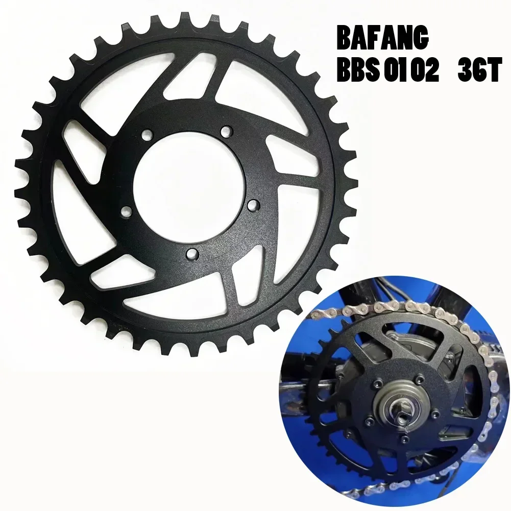 

For Bafang BBS 01 02 36T Chainring Offset Correction Electric Bicycle Chain Ring Aluminum Alloy 6061-Ebike Spare Parts