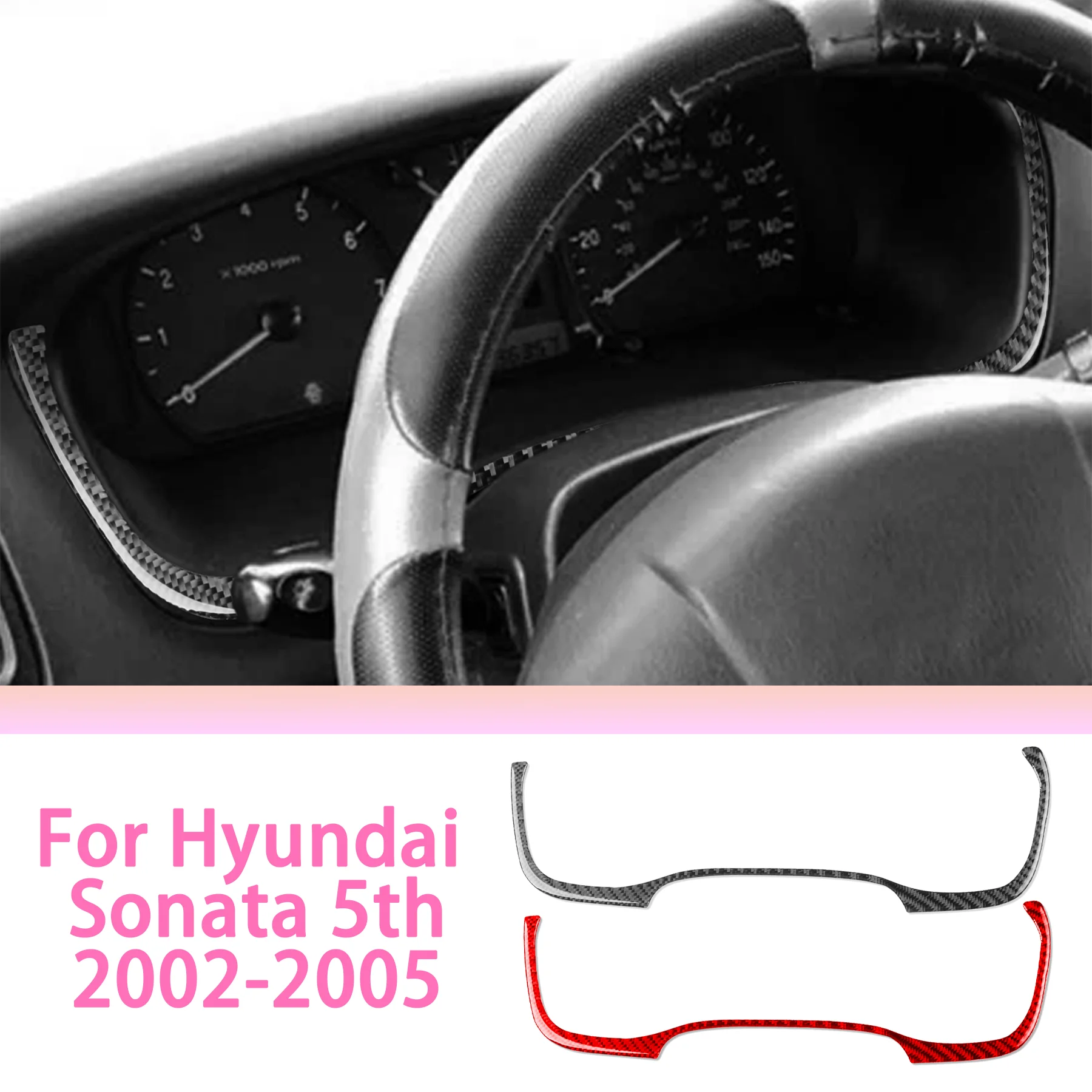 FOR Hyundai Sonata 5th 2002-2005 Car Dashboard Speedometer Instrument Panel Surround Carbon Fiber Interior Accessories Sticker
