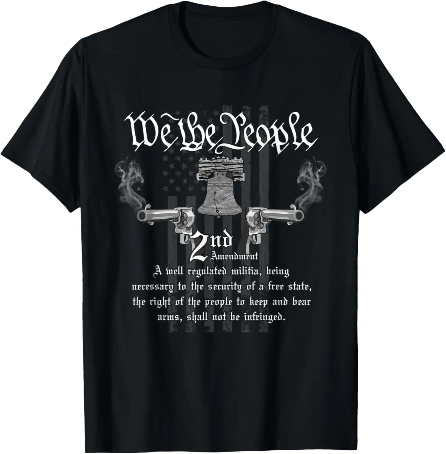 Freedom Rights Liberty Bell We The People 2nd Amendment T-Shirt 100% Cotton O-Neck Short Sleeve Casual Mens T-shirt Size S-3XL