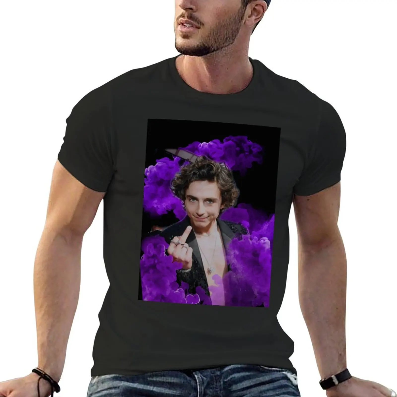 

Saint Timothee Chalamet Purple Smoke T-Shirt sublime plus sizes men clothings