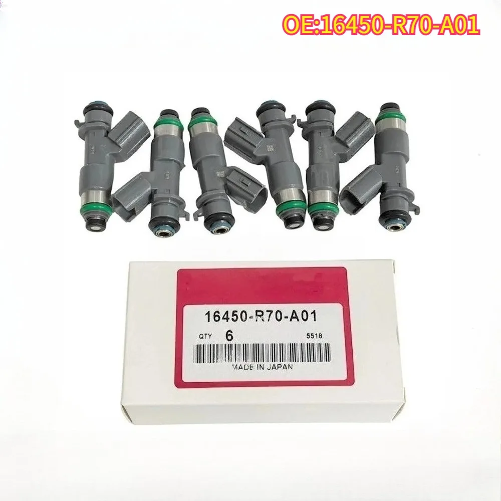 

High quality New For 1/6PCS 16450-R70-A01 Fuel Injector Nozzle FOR HONDA ACCORD ACURA MDX TL TSX 3.5L 3.7L 2008-2016 16450R70A01