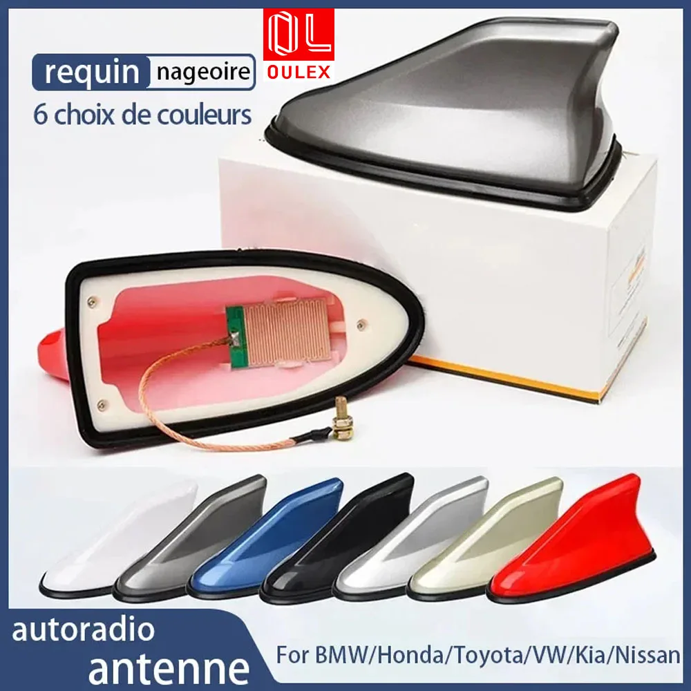 Image of Auto-Dachantenne in Haifischflossen-Form, Ersatz-FM-Antenne für Autoradio, Dekorative Signalantenne für BMW/Honda/Toyota/VW/Kia/Nissan