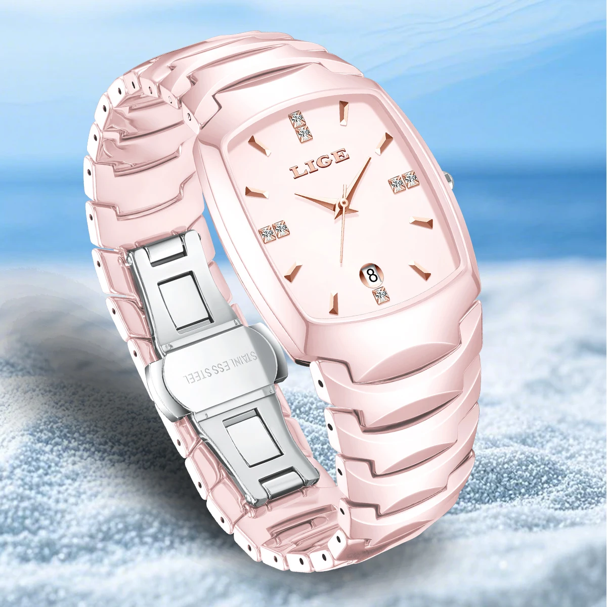 LUIK Top Luxe Dameshorloges Waterdicht Lichtgevende Datum Roestvrij Staal Dames Quartz Horloge Elegante Jurk Dameshorloge