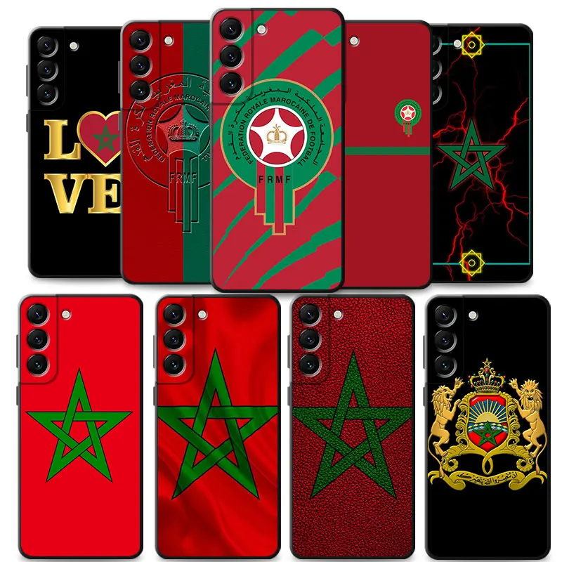 For Samsung S22 Ultra 5G S20 FE S21 Plus Note 20 10 S10 Lite S10e S9 S7 S8 S20FE Note20 Note10 Phone Funda Morocco Flag Soft