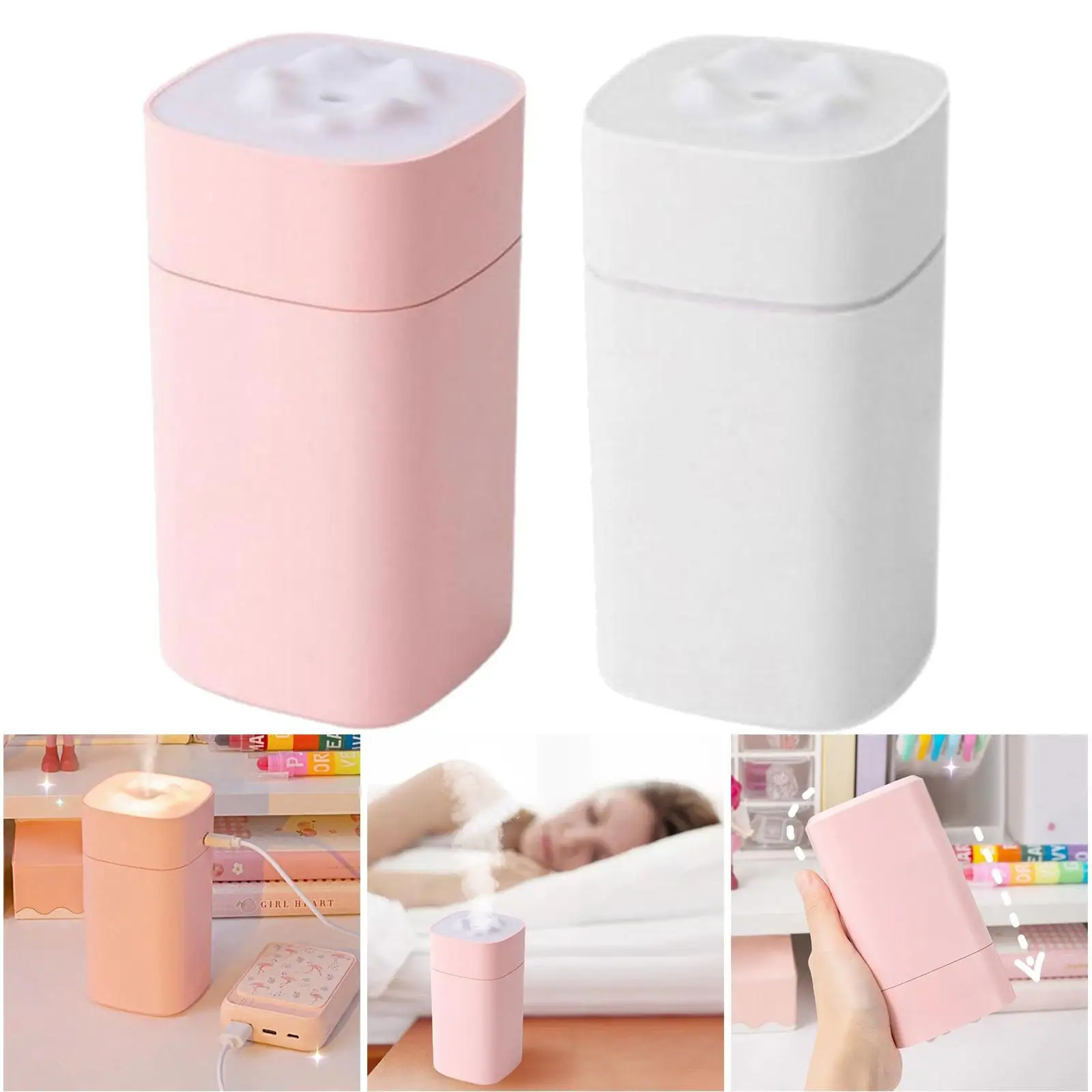 2x Mini Air Humidifier Cup 350ml Home Car USB Fogger Mist Maker