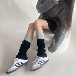 Knitted Leg Warmers Sweet JK Lolita Ankle Warmer Knitted Striped Thickened Stocking Solid Color Leg Covers Winter Stockings