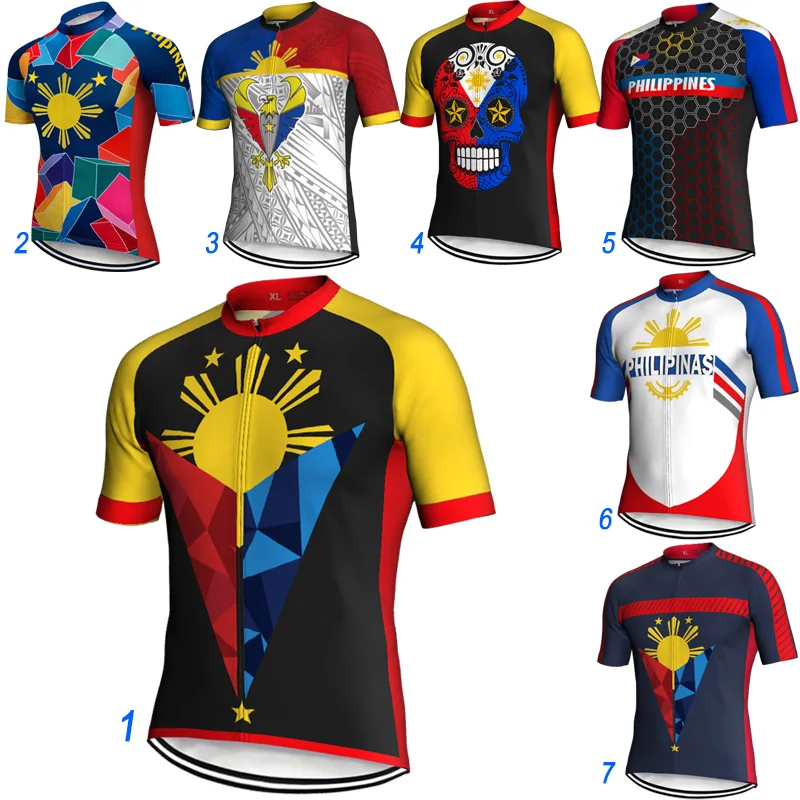 

Philippines Cycling Jersey Jacket Summer Short Sleeve Fit Thin Bike Shirts MTB Road Maillot Ciclismo Sport Wear Bicycle Clothes