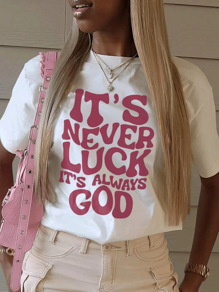 تي شيرت نسائي صيفي من القطن ثقيل الوزن برقبة دائرية يسمح بمرور الهواء كاجوال مطبوع عليه ريترو بأكمام قصيرة قميص نسائي Harajuku #1