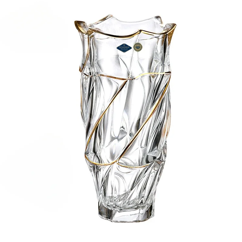 Handbemalte goldene Emaille auf Kristallglasvasen