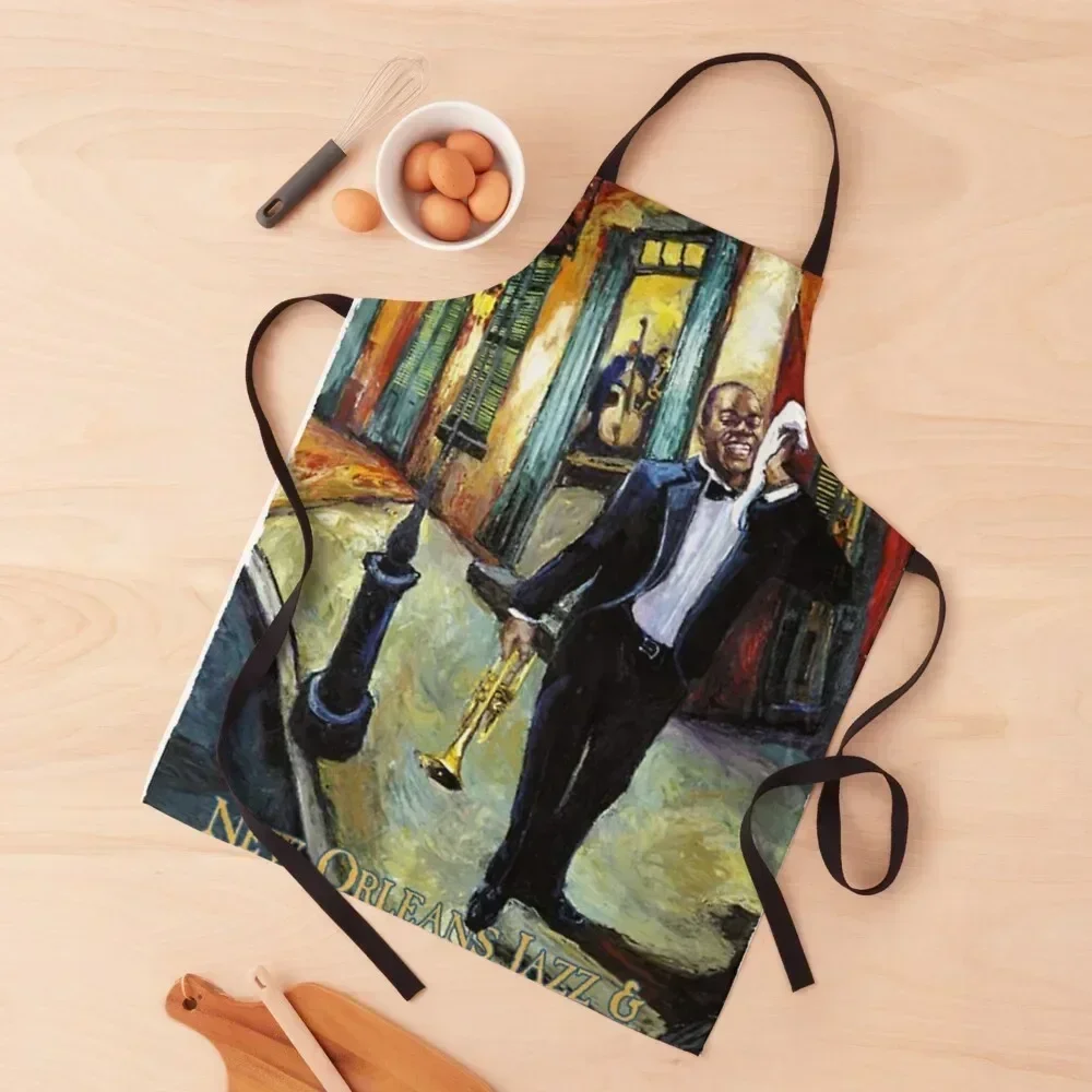 

Louis Armstrong Jazz classic Apron For Man Haircut Custom for kitchen useful Kitchen Supplies Apron