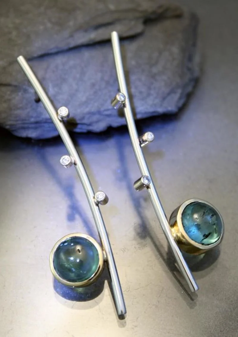 Bohemian Moonstone Long Earrings Female Personality Retro Tree Branch Pendant Jewelry Simple Gift