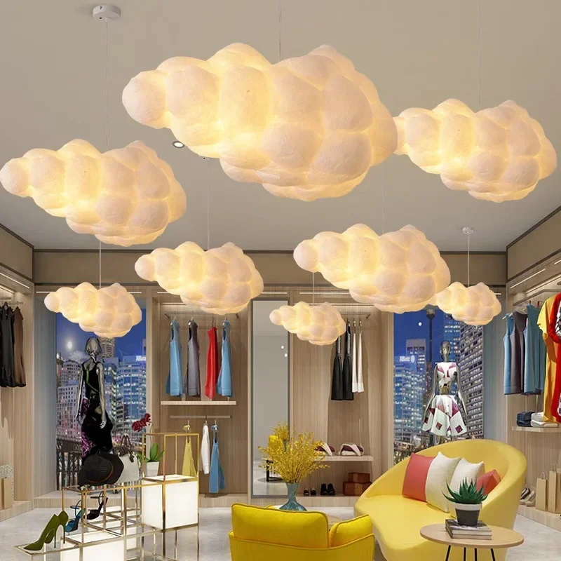 

Modern Cloud Chandeliers Bedroom Decorative Kitchen Dining Table Cotton Led Lights Modest Ceiling Lamps for Room Home-appliance