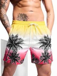 Palm Tree Tropical Men's Resort 3D Printed Board Shorts Swim Trunks Pocket Comfort Breathable Short Hawaiian Style Holiday Beach