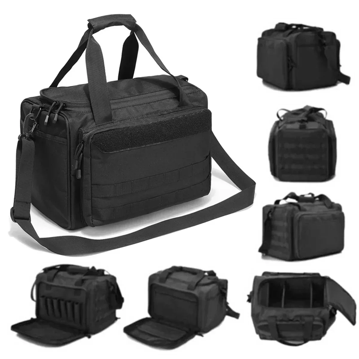 Tactical Gun Range Bag Waterproof Shoulder Bag Hunting Accessories Molle Shooting Climbing Hiking Camping Large Capacity Handbag