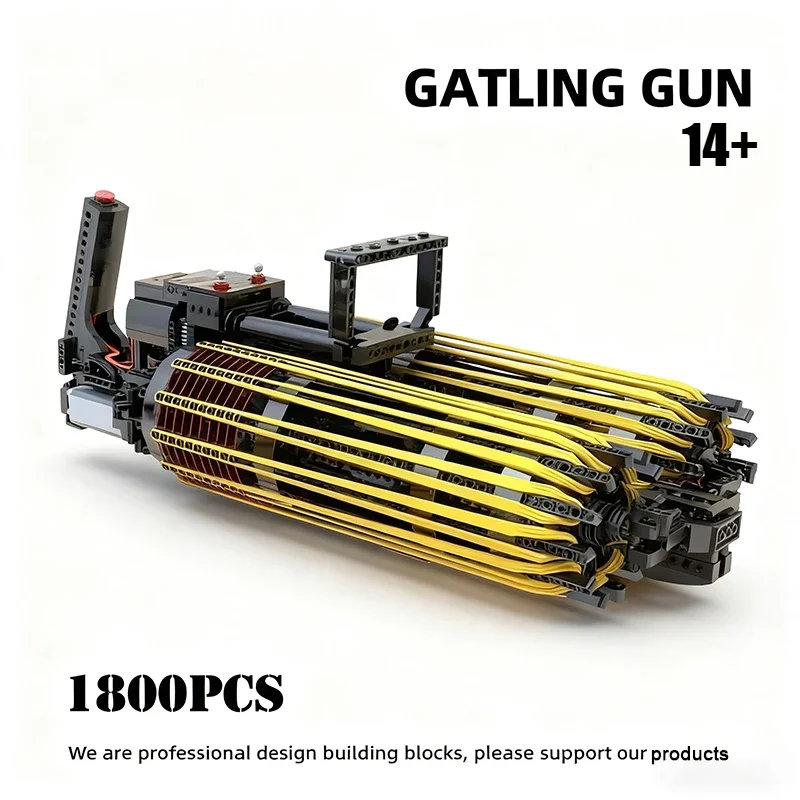 1800 قطعة لعبة جاتلينج التقنية بناء كتلة بندقية الجمعية يمكن إطلاق النار التكنولوجيا سلاح الإطلاق المستمر هدية لصبي الكبار #1
